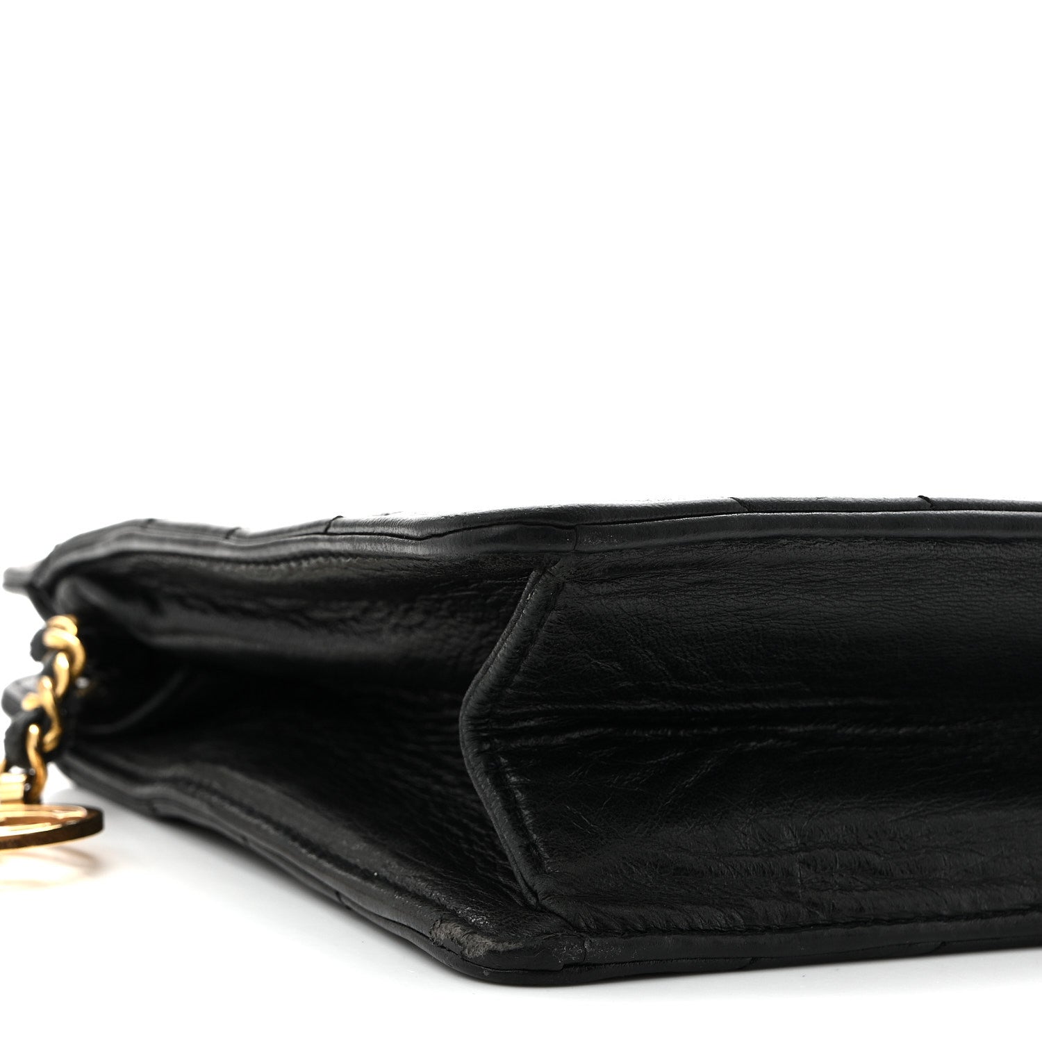 Lambskin Chevron Small Shoulder Bag Black