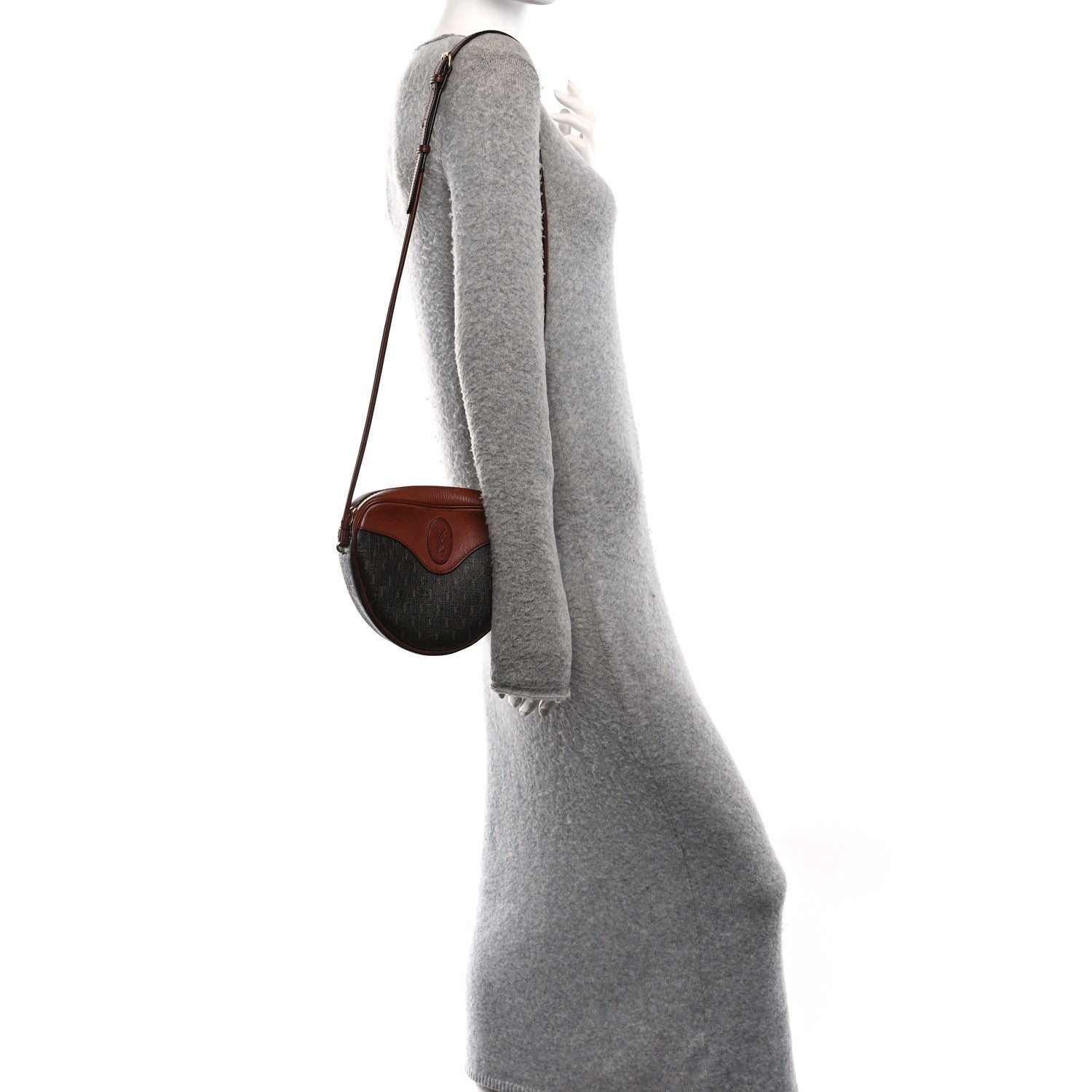 Canvas Smooth Calfskin Le Monogramme Coeur Crossbody Chestnut