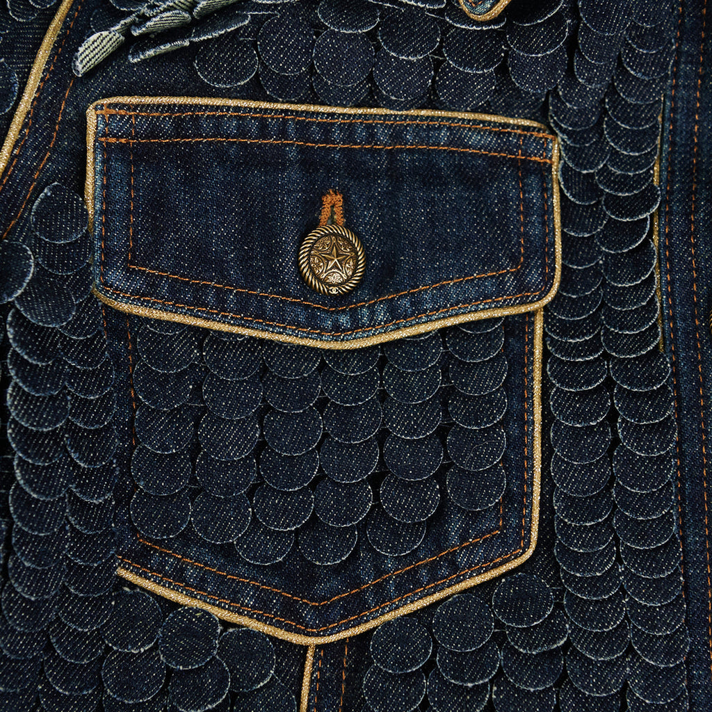 Chanel Button Denim Jacket - Size 36