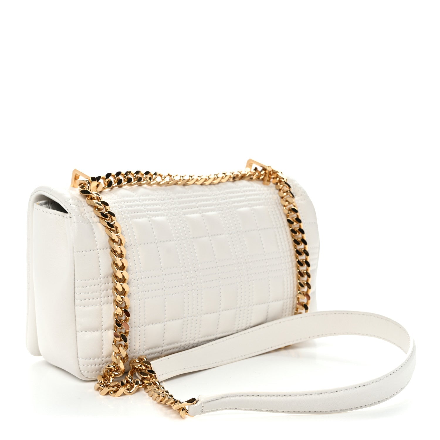 Lambskin Quilted Small Lola Bag White