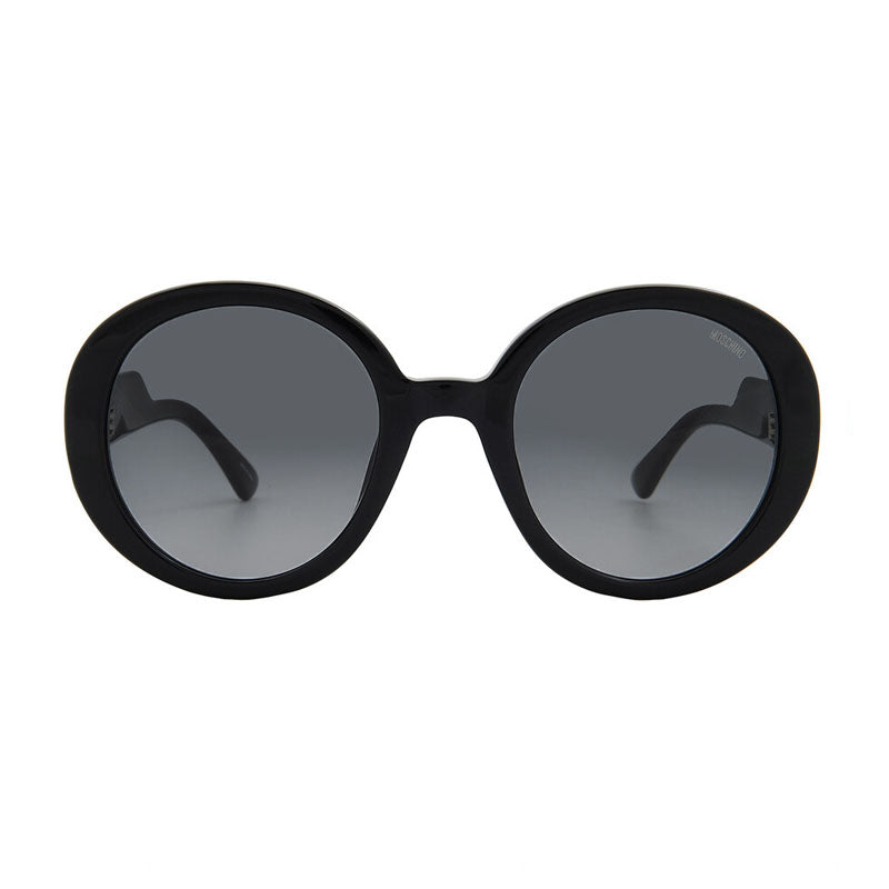 Moschino Sunglasses Round Full Rim, Black Frame and Dark Grey Gradient Lens MOS125/S08079O