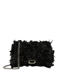 Balenciaga Womens Hourglass Satin Bow Wallet On Chain