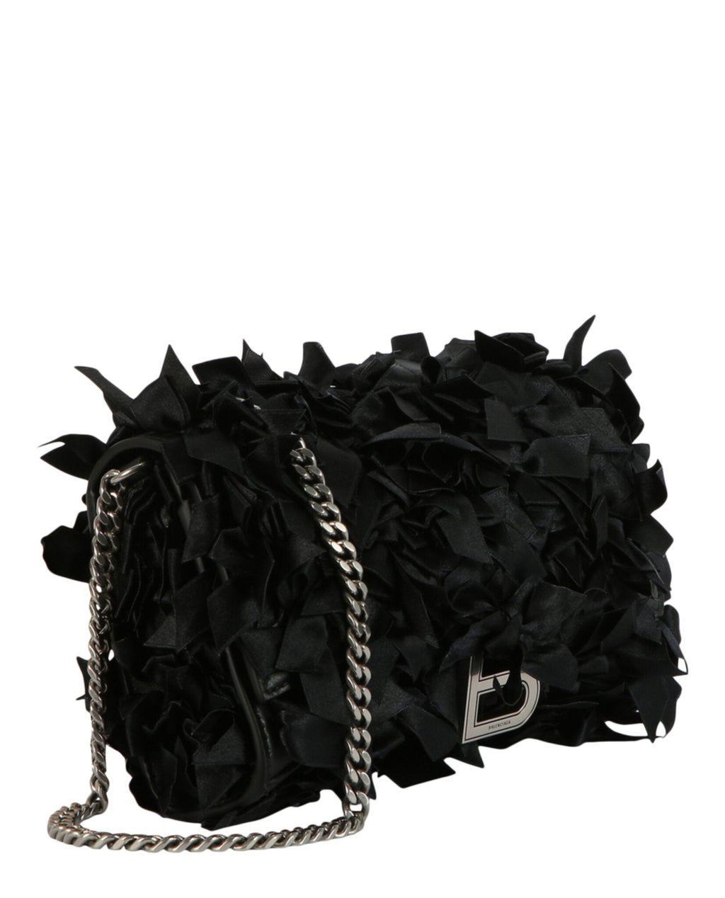 Balenciaga Womens Hourglass Satin Bow Wallet On Chain