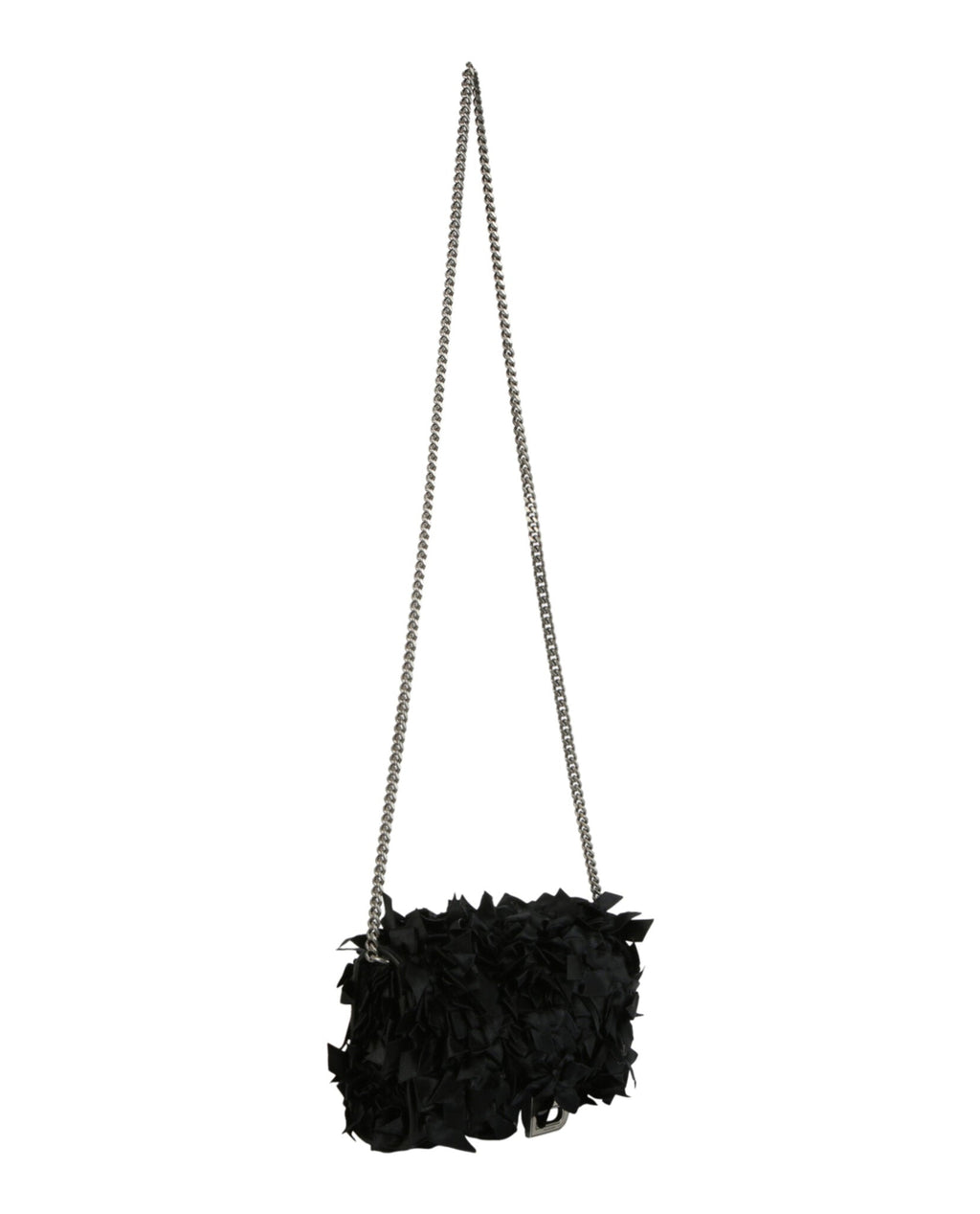 Balenciaga Womens Hourglass Satin Bow Wallet On Chain
