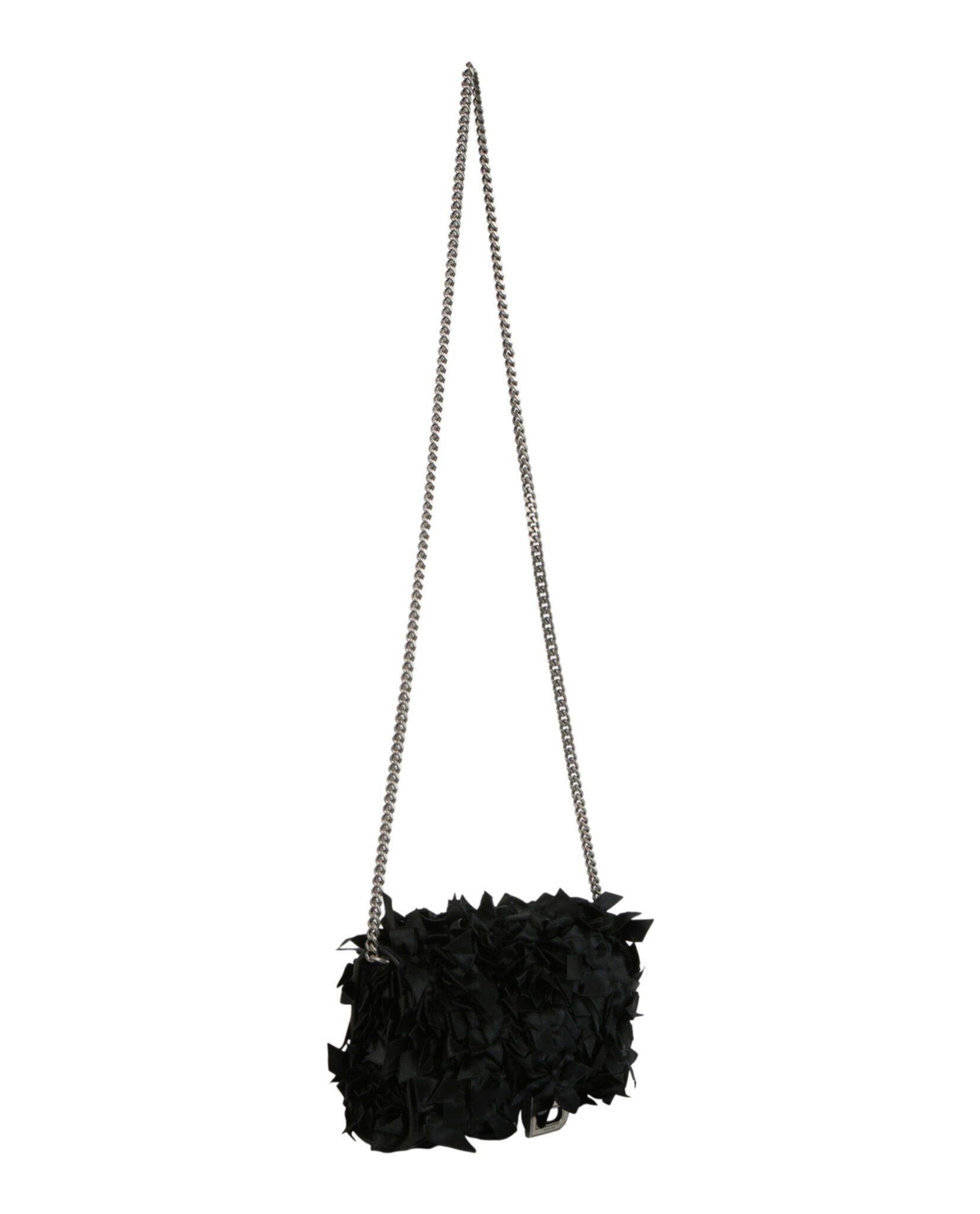 Balenciaga Womens Hourglass Satin Bow Wallet On Chain