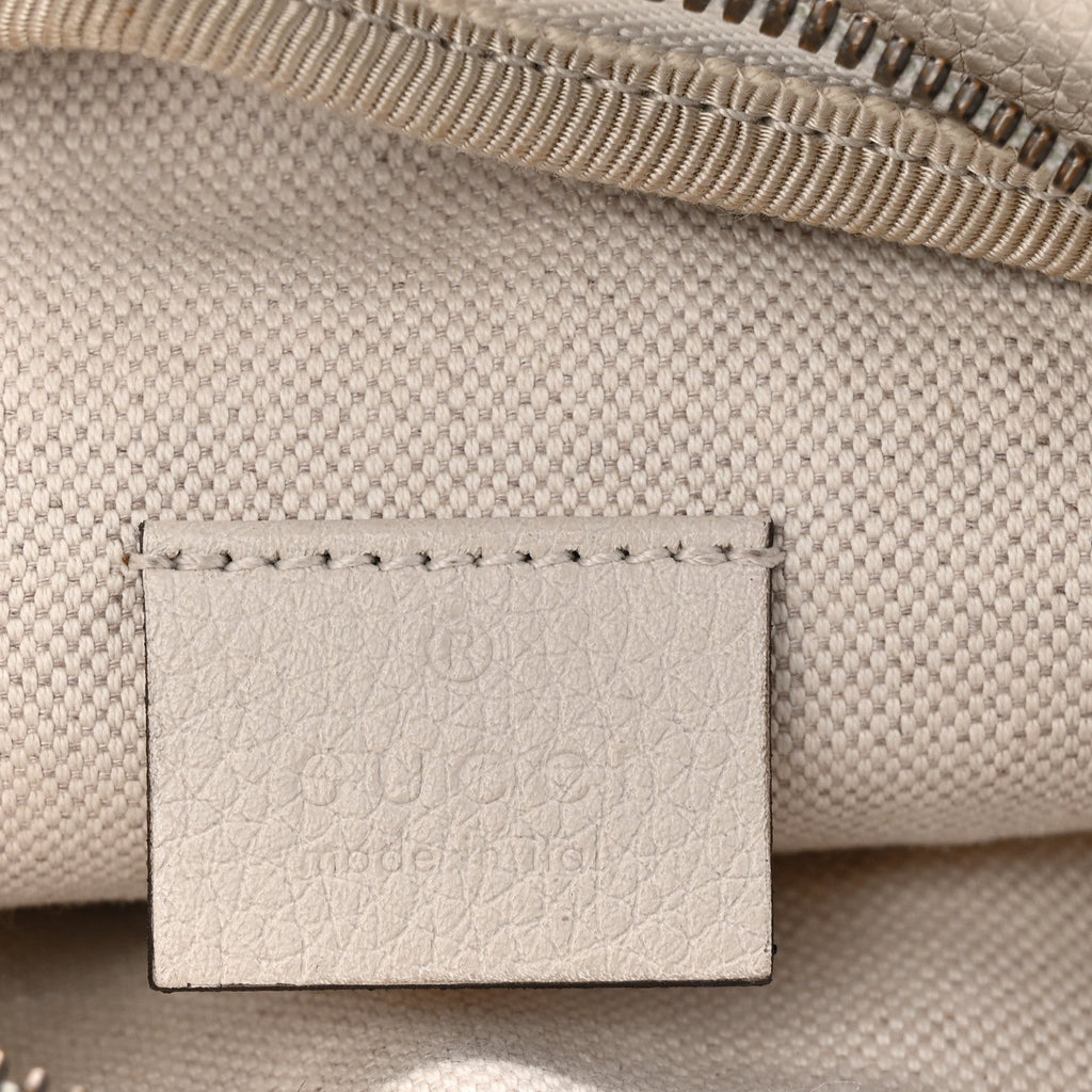 Grained Calfskin Small Logo Belt Bag White