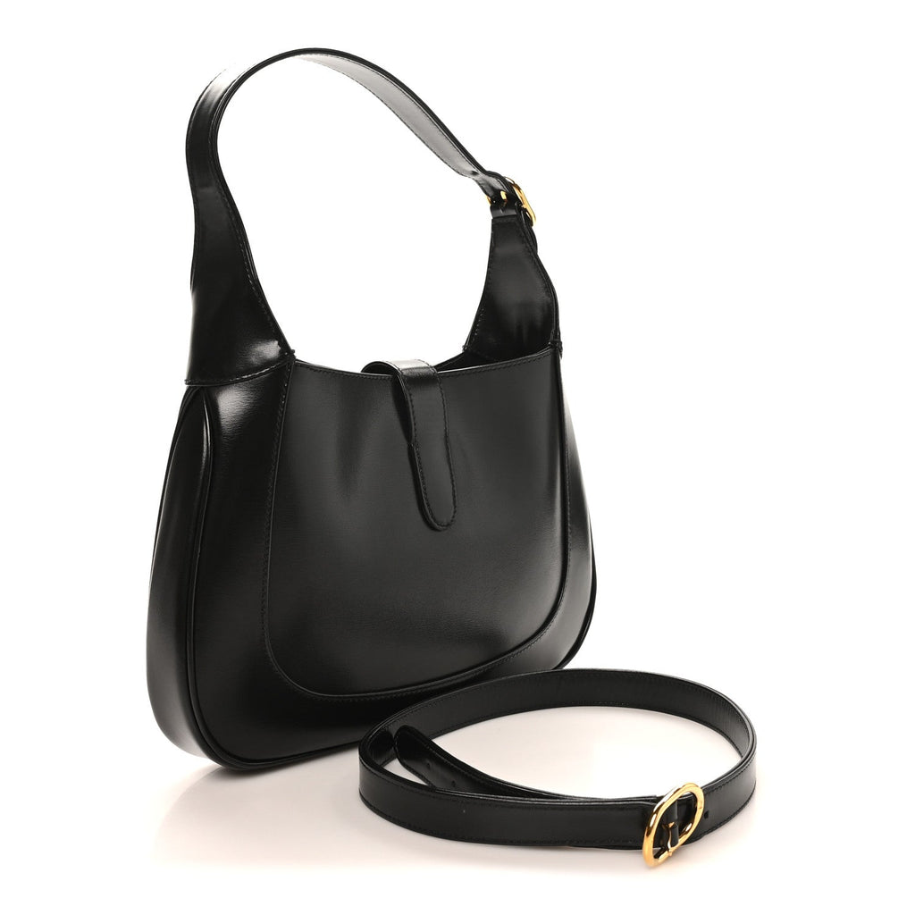 Boarded Dyana Lux Calfskin Small Jackie 1961 Hobo Black
