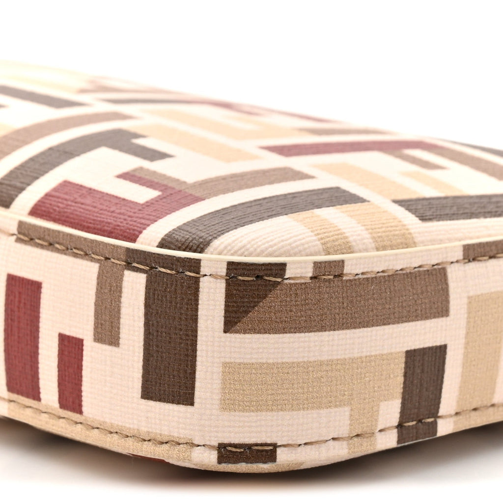 Fabric Jacquard Vitello Grace FF 1974 Baguette Pouch Grezzo Multicolor Soft Gold