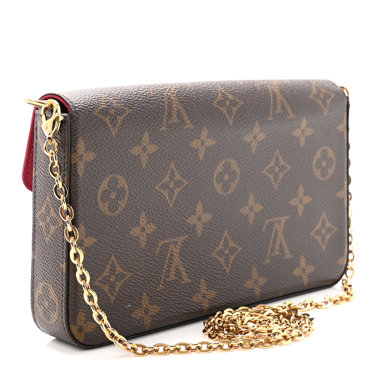 Monogram Pochette Felicie Chain Wallet Fuchsia