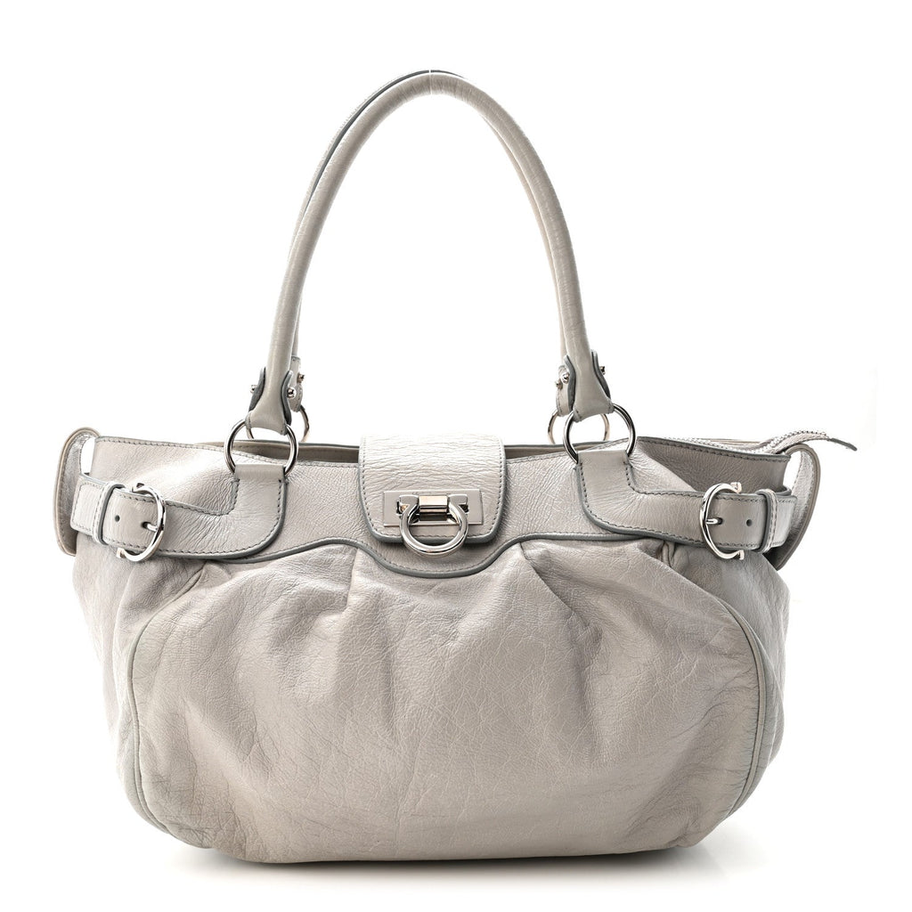 Calfskin Marisa Shoulder Bag Grey