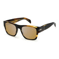 David Beckham Sunglasses Square Full Rim, Striped Brown Frame and Blue Multilayer Mirror Lens DB7000/SBOLD0KVIZ0