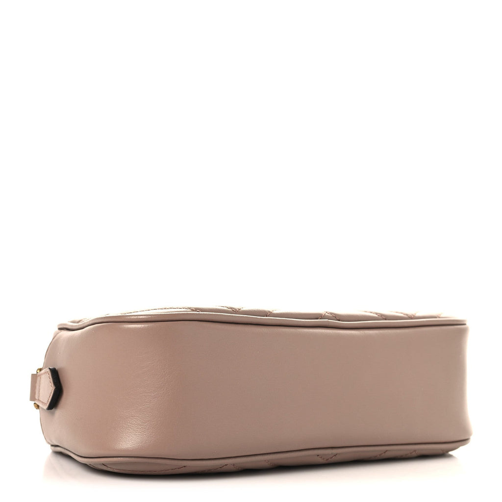 Calfskin Matelasse Small GG Marmont Chain Shoulder Bag Porcelain Rose