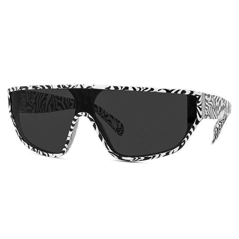 Celine Sunglasses Shield Full Rim, Shiny Zebra Frame and Smoke Lens CL40195I04A