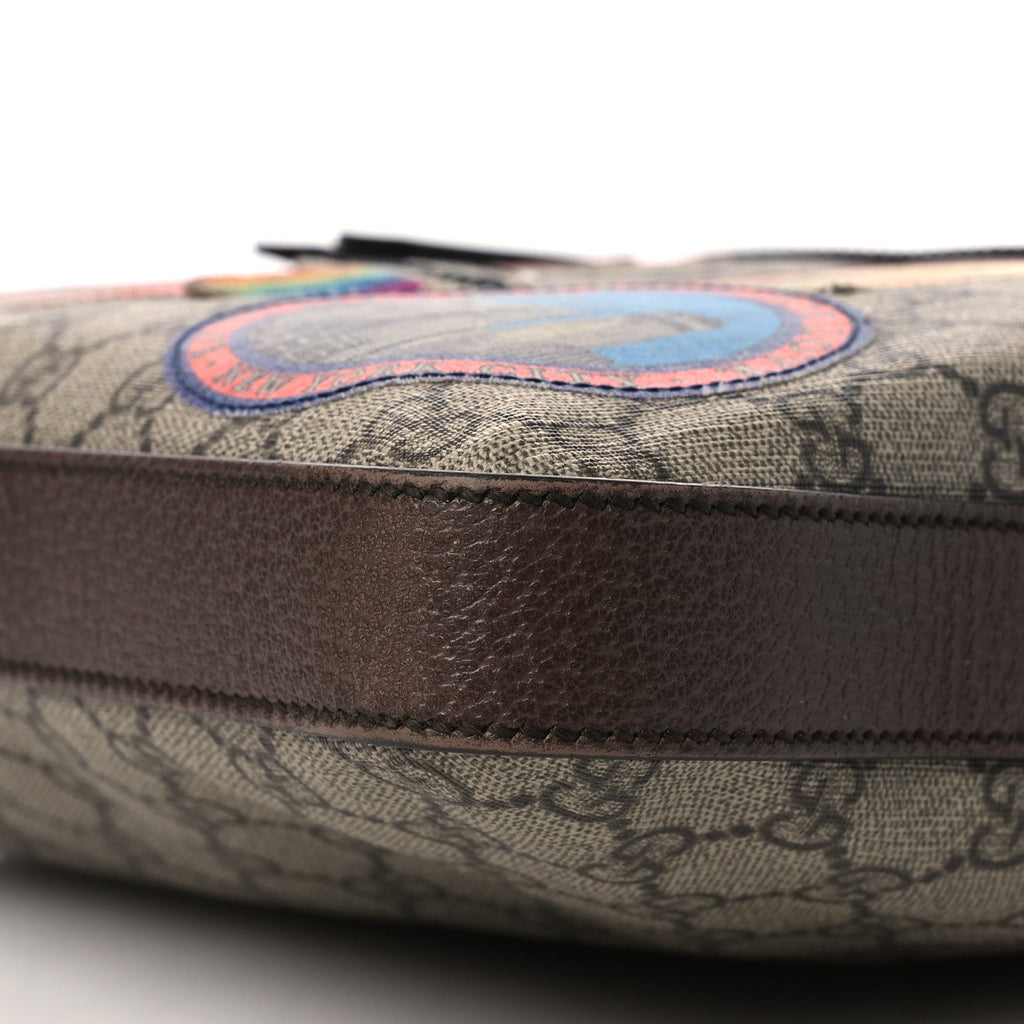 Soft GG Supreme Monogram Courrier Web Medium Flat Messenger Bag Beige New Acero Multicolor