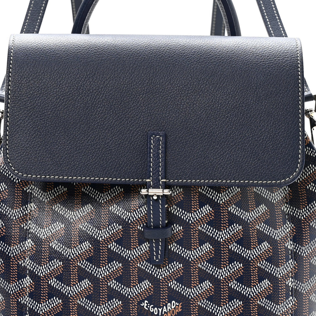 Goyardine Calfskin Mini Alpin Backpack Navy