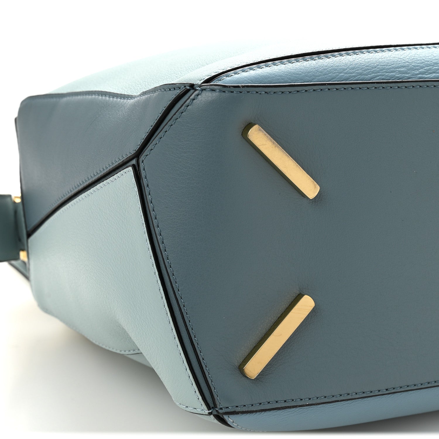 Calfskin Medium Puzzle Bag Aqua Light Blue Stone Blue