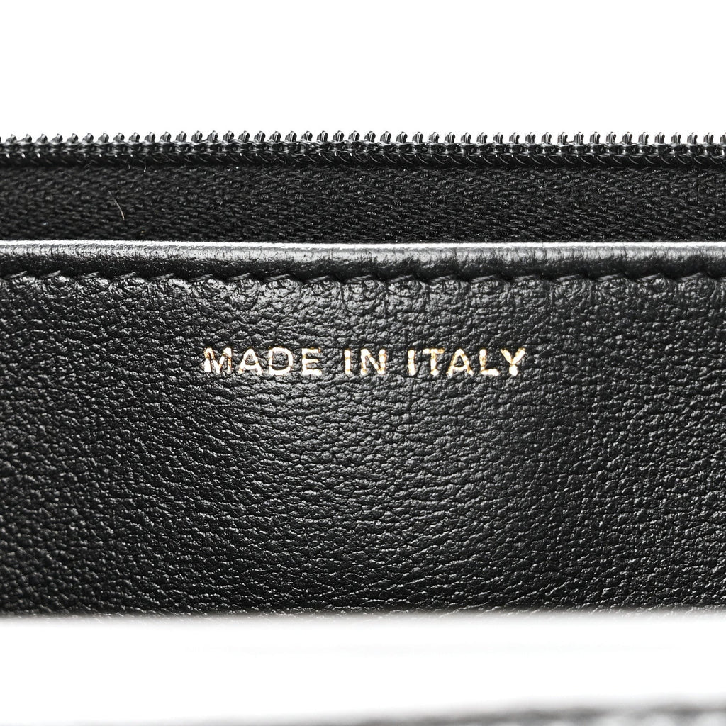 Shiny Lambskin Quilted Golden Links Wallet On Chain WOC Black