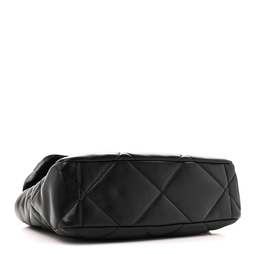 Lambskin Quilted Large Chanel 19 Flap Black