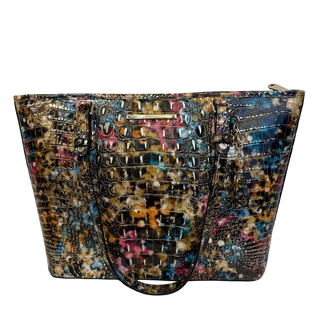 BRAHMIN Medium Asher Tote Retrograde Metallic Leather Shoulder Bag NWOT