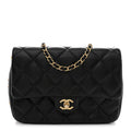 Lambskin Quilted CC Medium Dynasty Flap Black
