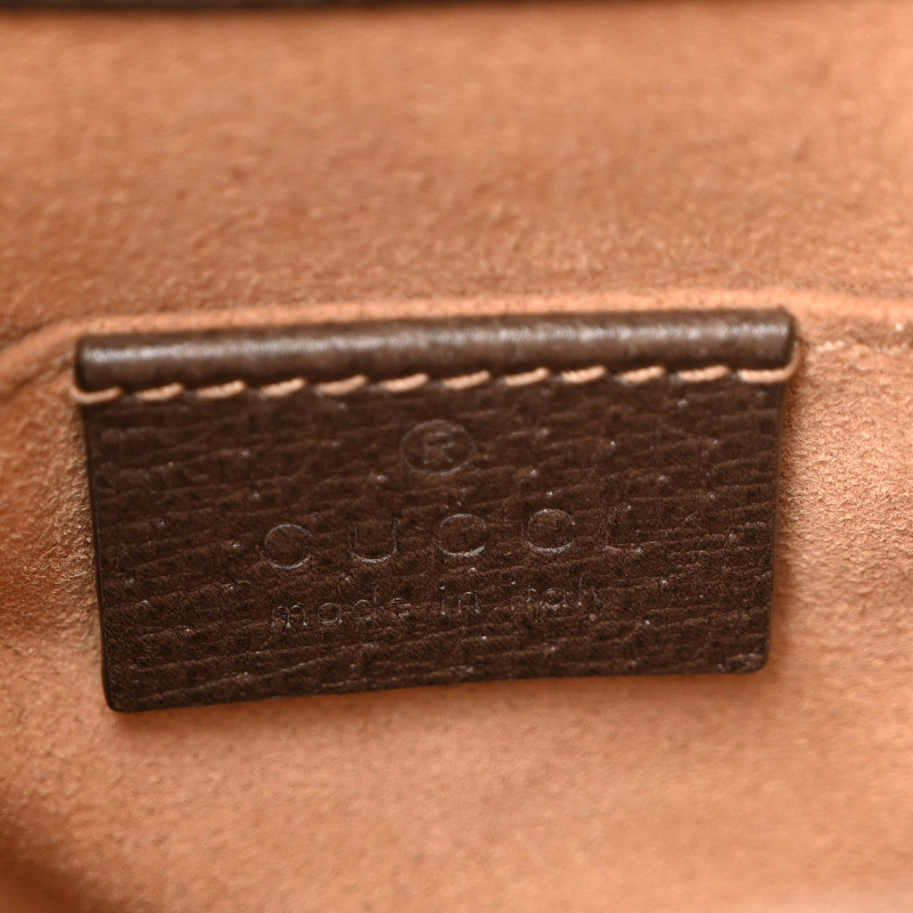GG Supreme Monogram Web Small Ophidia Bucket Bag Brown