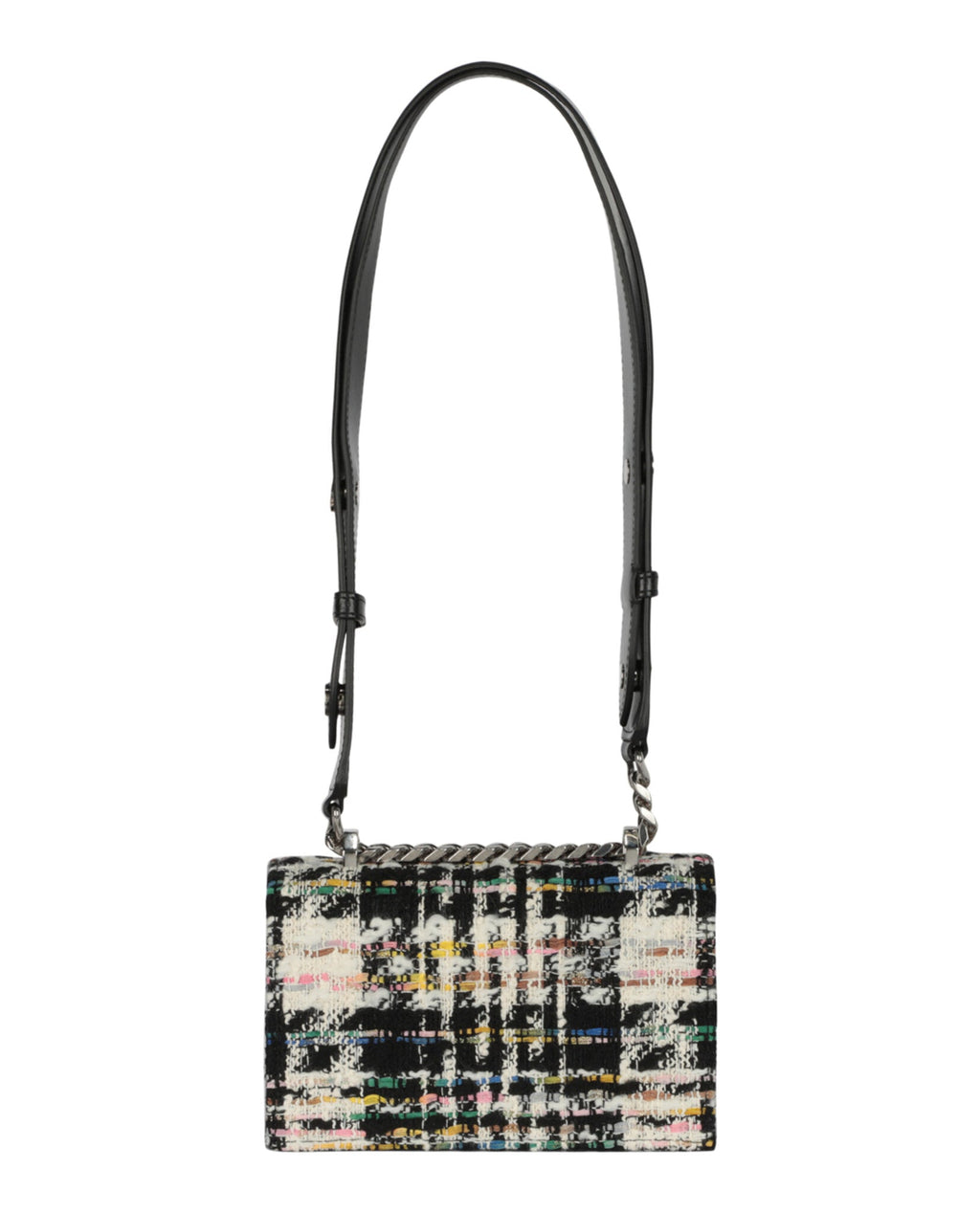 Alexander McQueen Womens Mini Jewelled Tweed Shoulder Bag