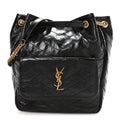 Crinkled Calfskin Matelasse Monogram Niki Multipocket Shopping Tote Black