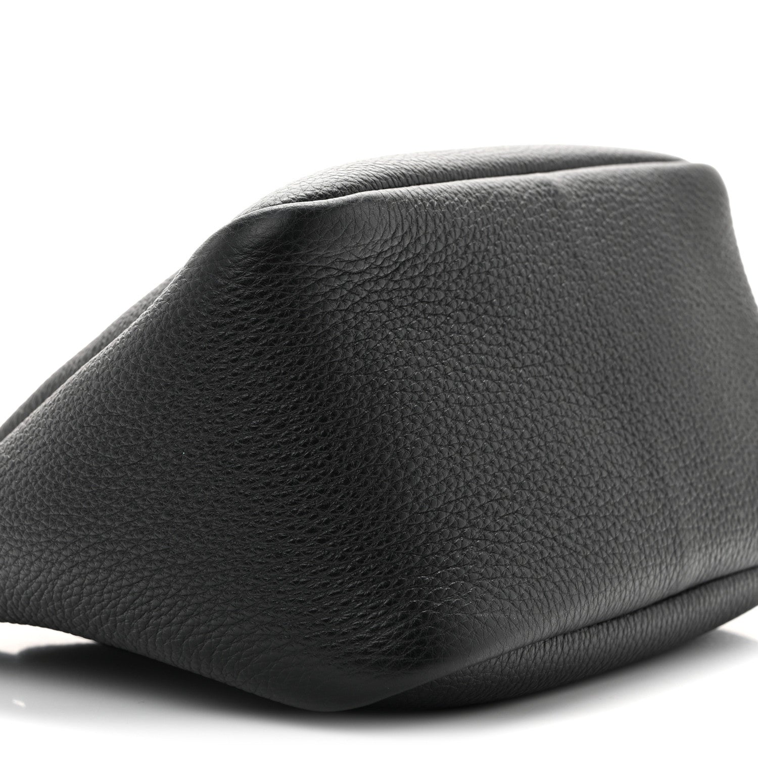 Vitello Daino Soft Mini Zippered Top Handle Bag Black