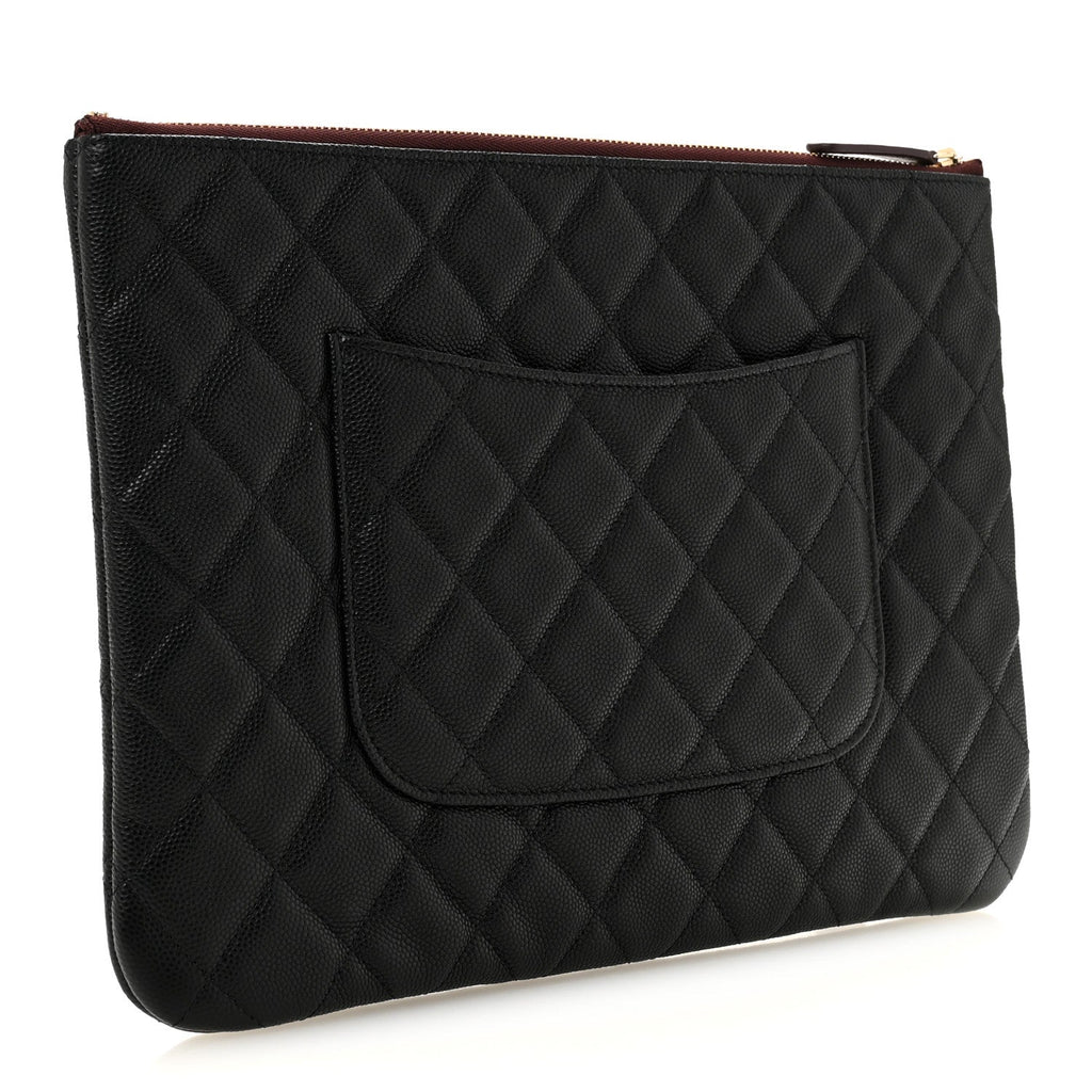 Caviar Quilted Medium Cosmetic Case Black
