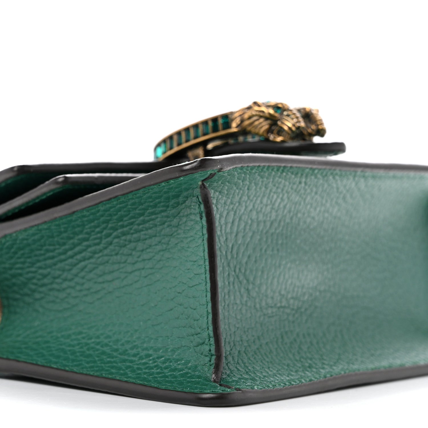 Dollar Calfskin Crystal Mini Dionysus Top Handle Bag Emerald