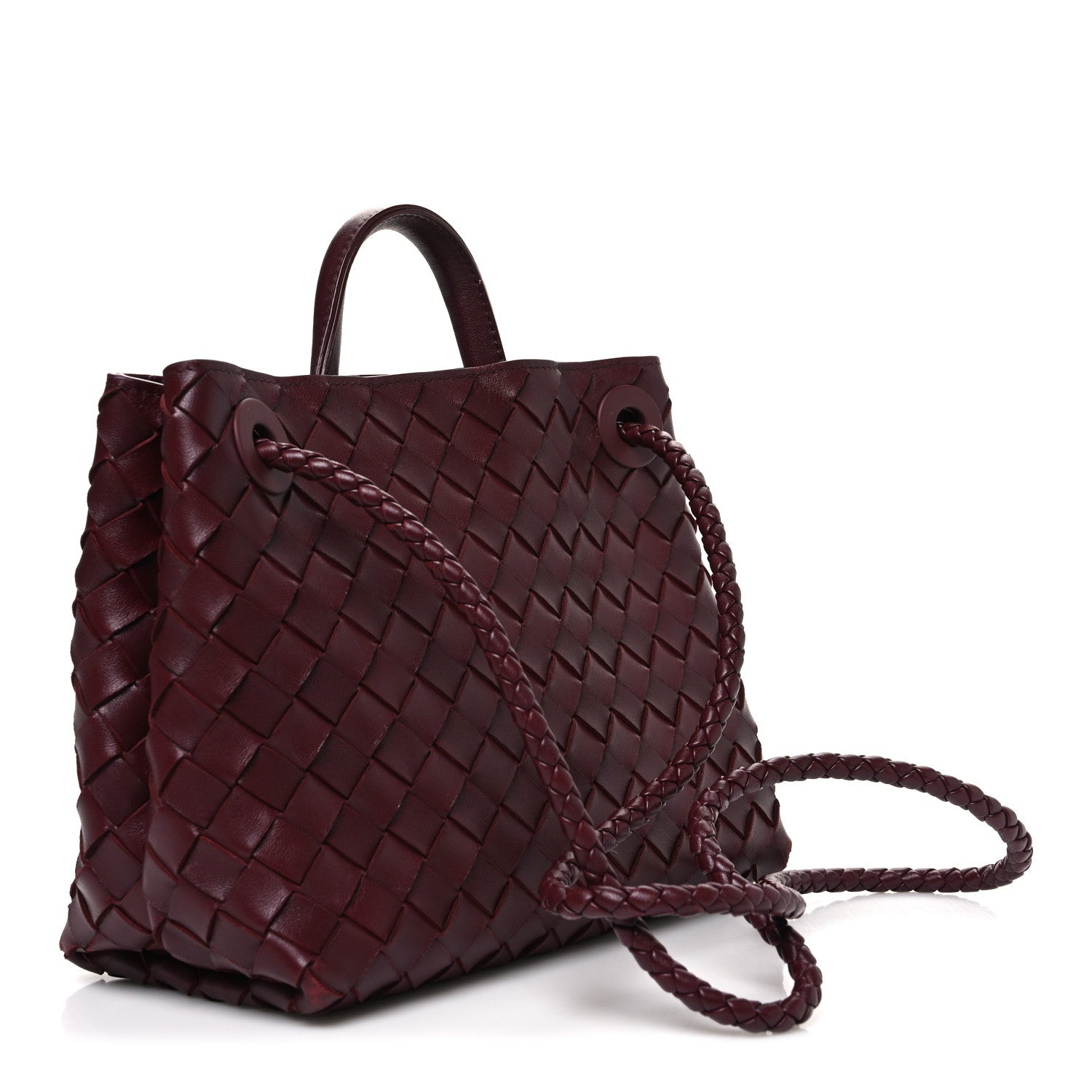 Nappa Intrecciato Small Andiamo Shoulder Bag Barolo
