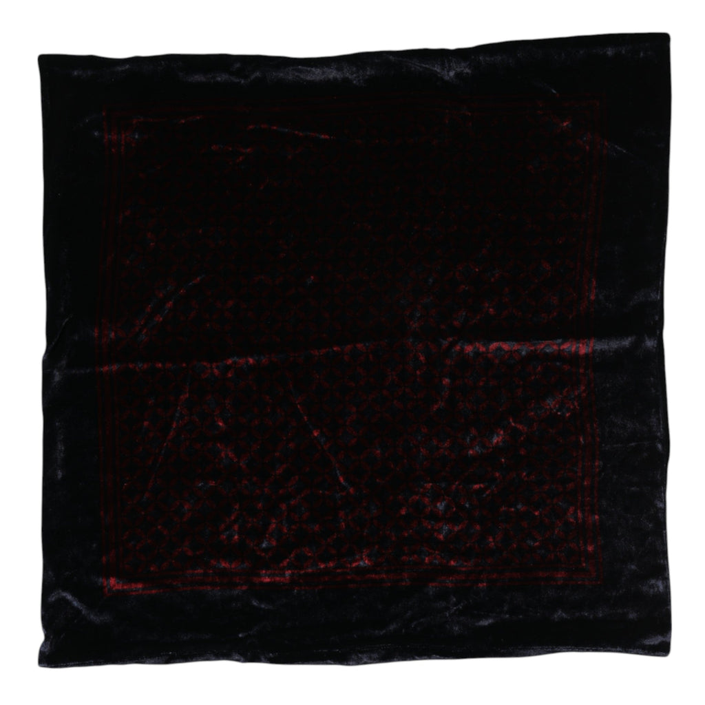 Dolce & Gabbana Black Red Viscose Square Men Foulard Men's Scarf