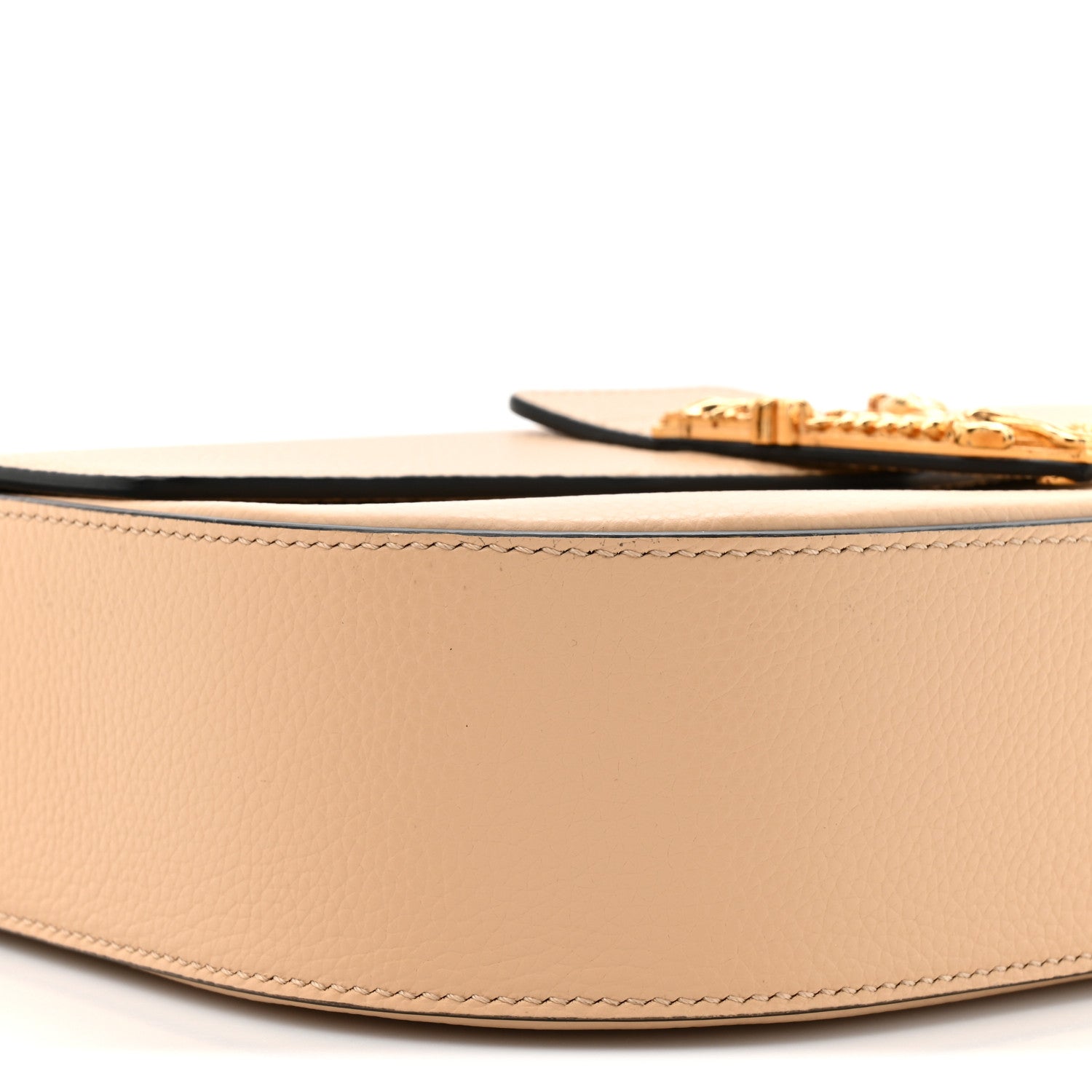 Grained Calfskin Virtus Shoulder Bag Beige