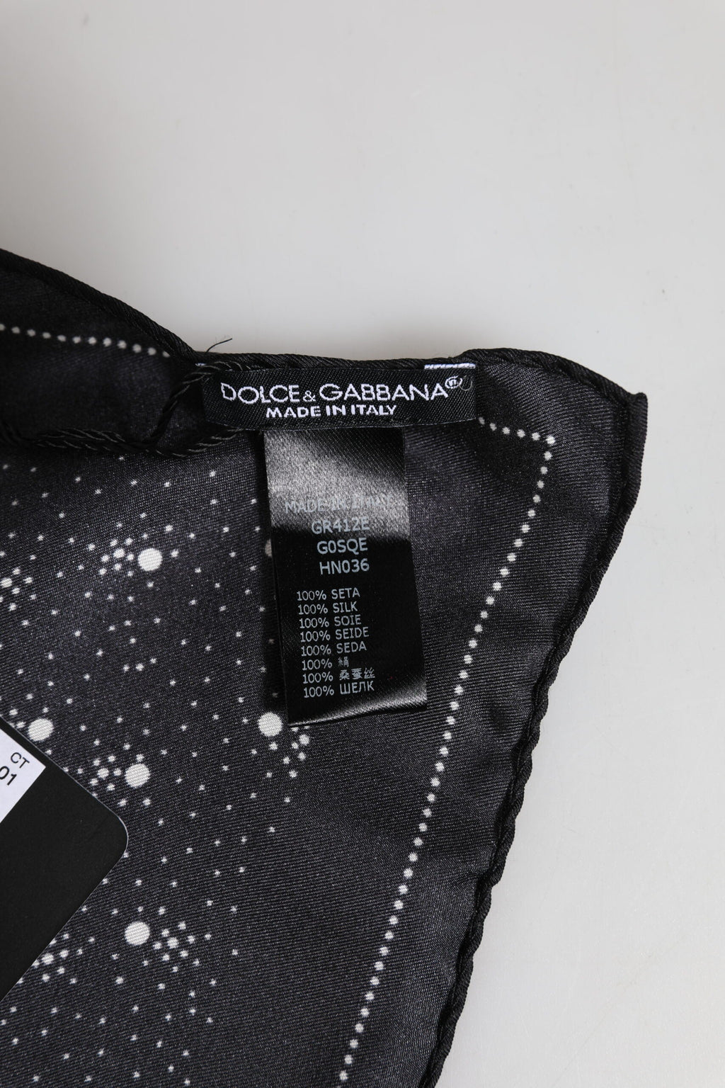 Dolce & Gabbana Black White Printed Square Men Foulard Men's Scarf