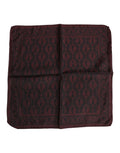Dolce & Gabbana Maroon Black Printed Square Men Foulard Men's Scarf