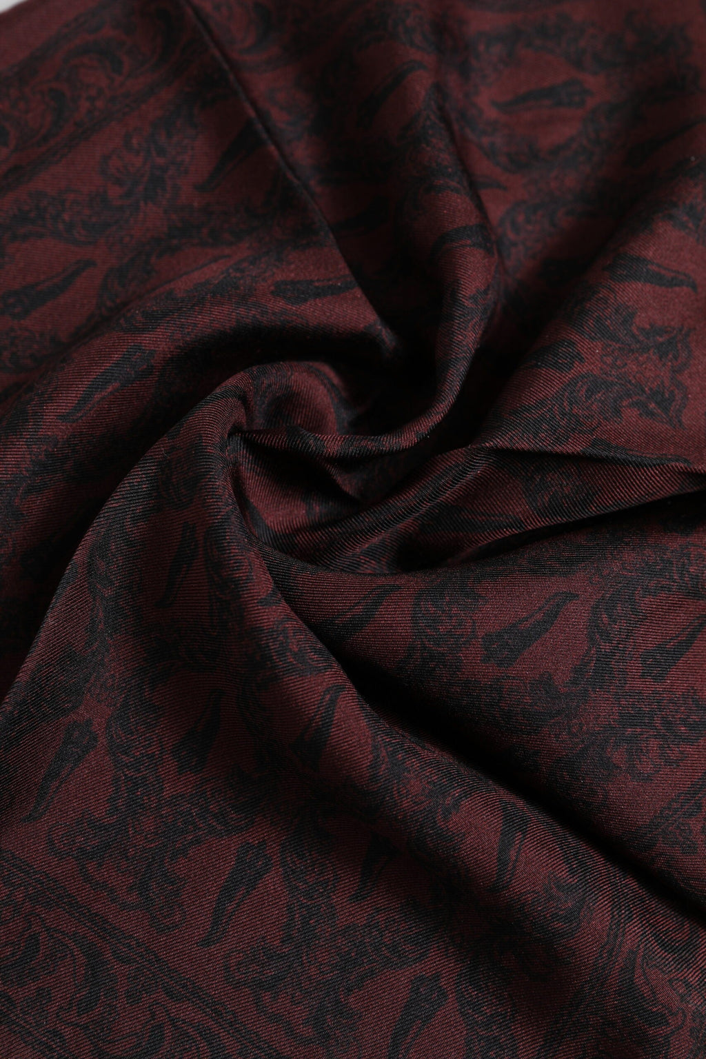 Dolce & Gabbana Maroon Black Printed Square Men Foulard Men's Scarf