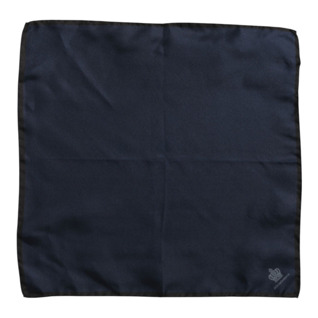 Dolce & Gabbana Blue DG Crown Silk Square Men Foulard Men's Scarf