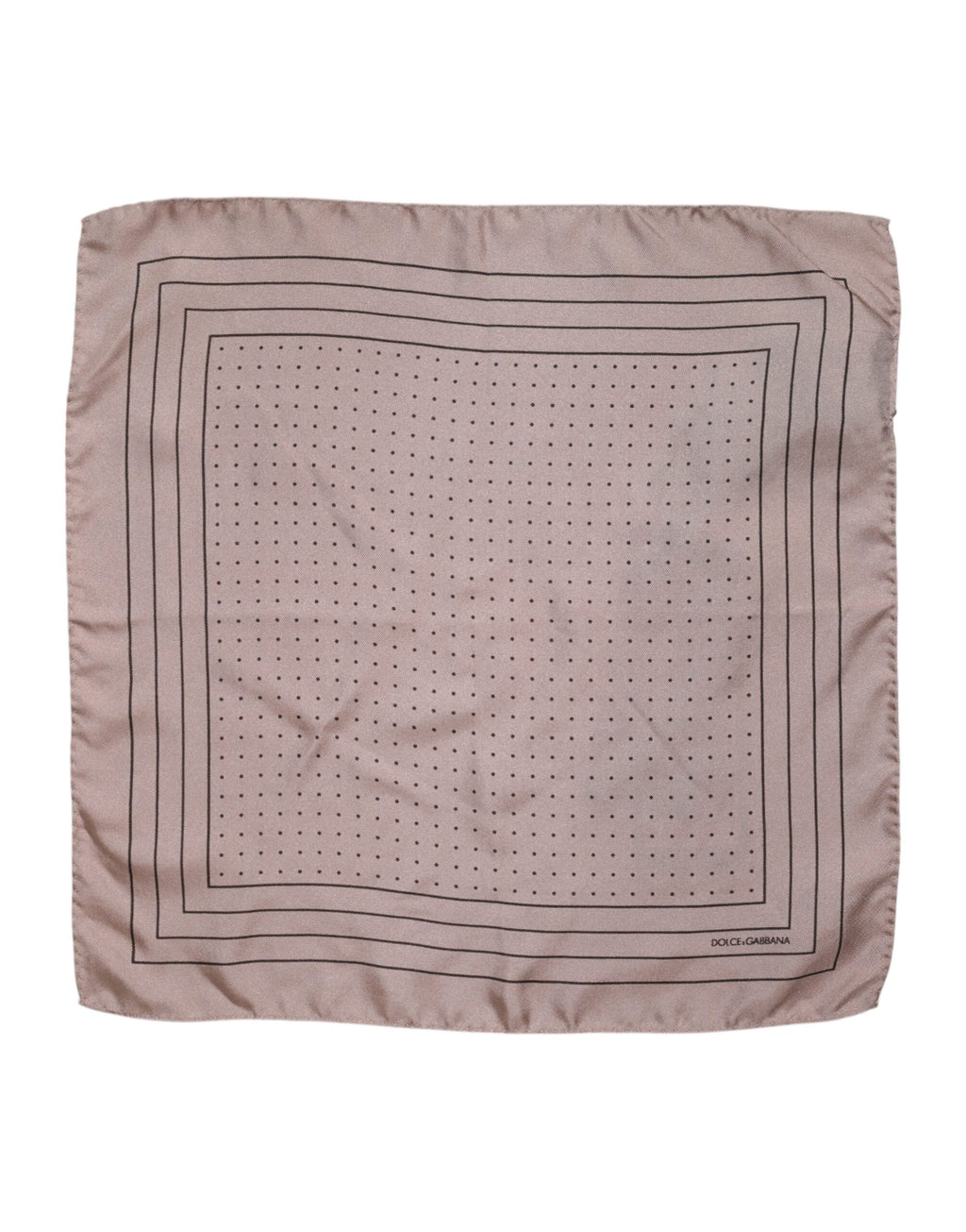 Dolce & Gabbana Beige Dotted Silk Square Men Foulard Men's Scarf