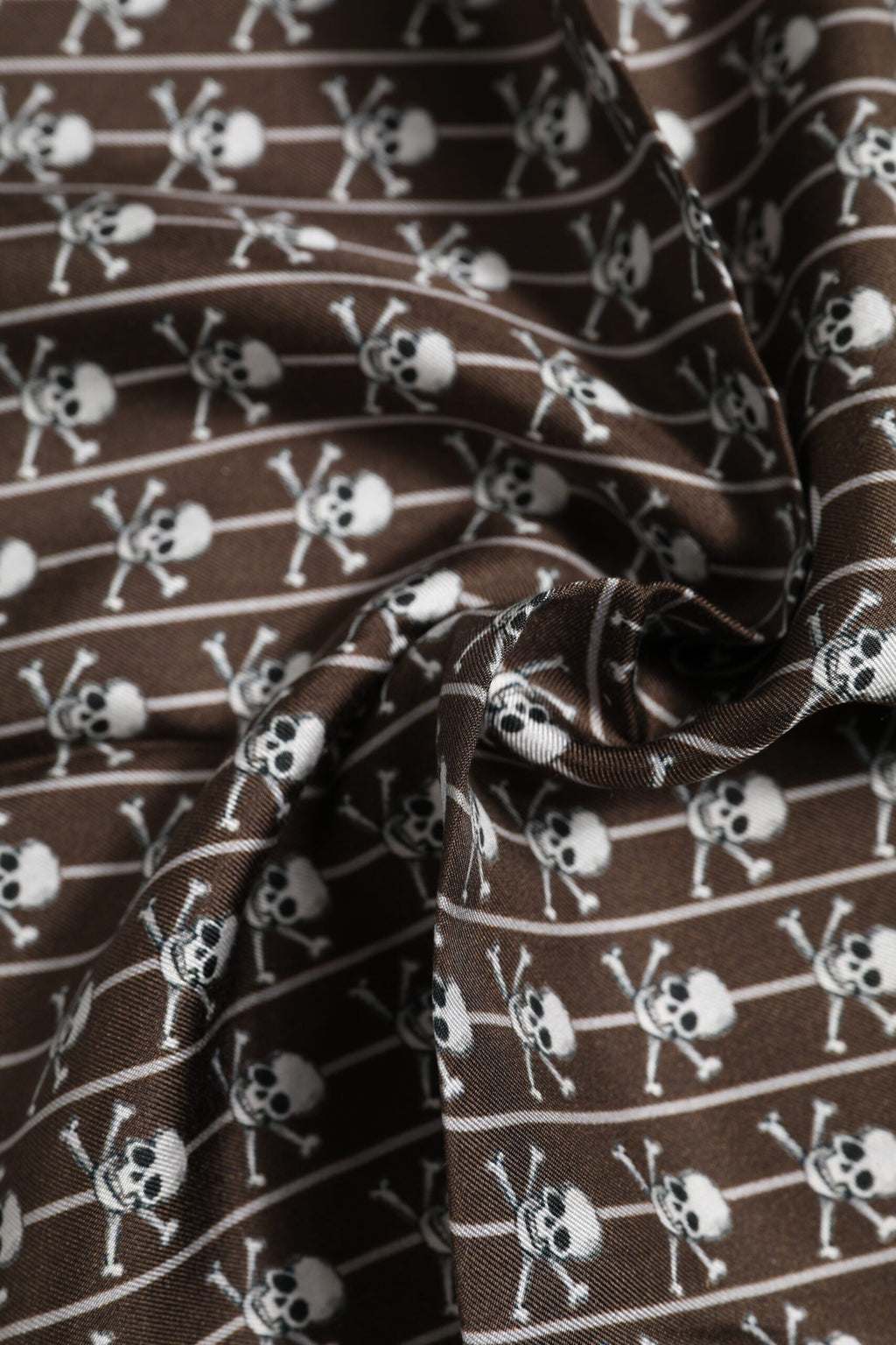 Dolce & Gabbana Brown Skull Silk Square Men Foulard Men's Scarf