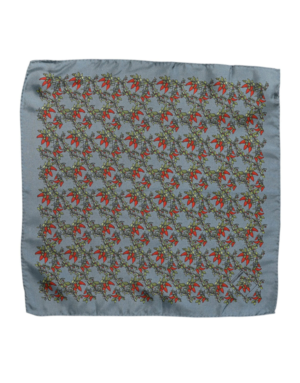 Dolce & Gabbana Gray Chilis Silk Square Men Foulard Men's Scarf