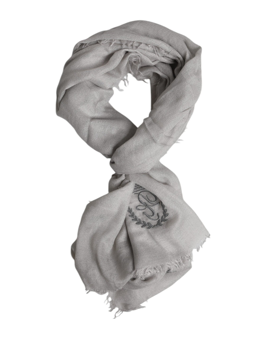 Dolce & Gabbana Gray DG Crown Neck Warmer Wrap Shawl Men's Scarf