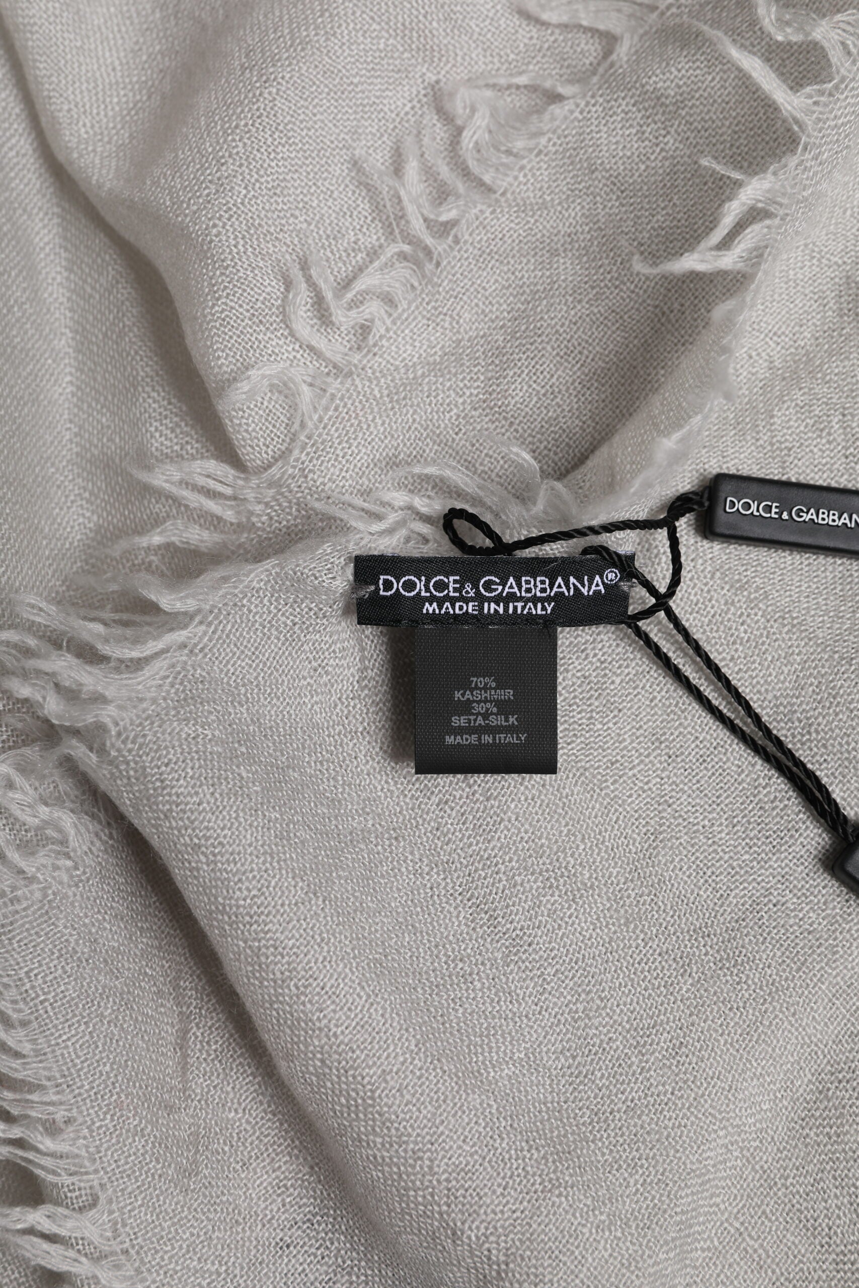 Dolce & Gabbana Gray DG Crown Neck Warmer Wrap Shawl Men's Scarf
