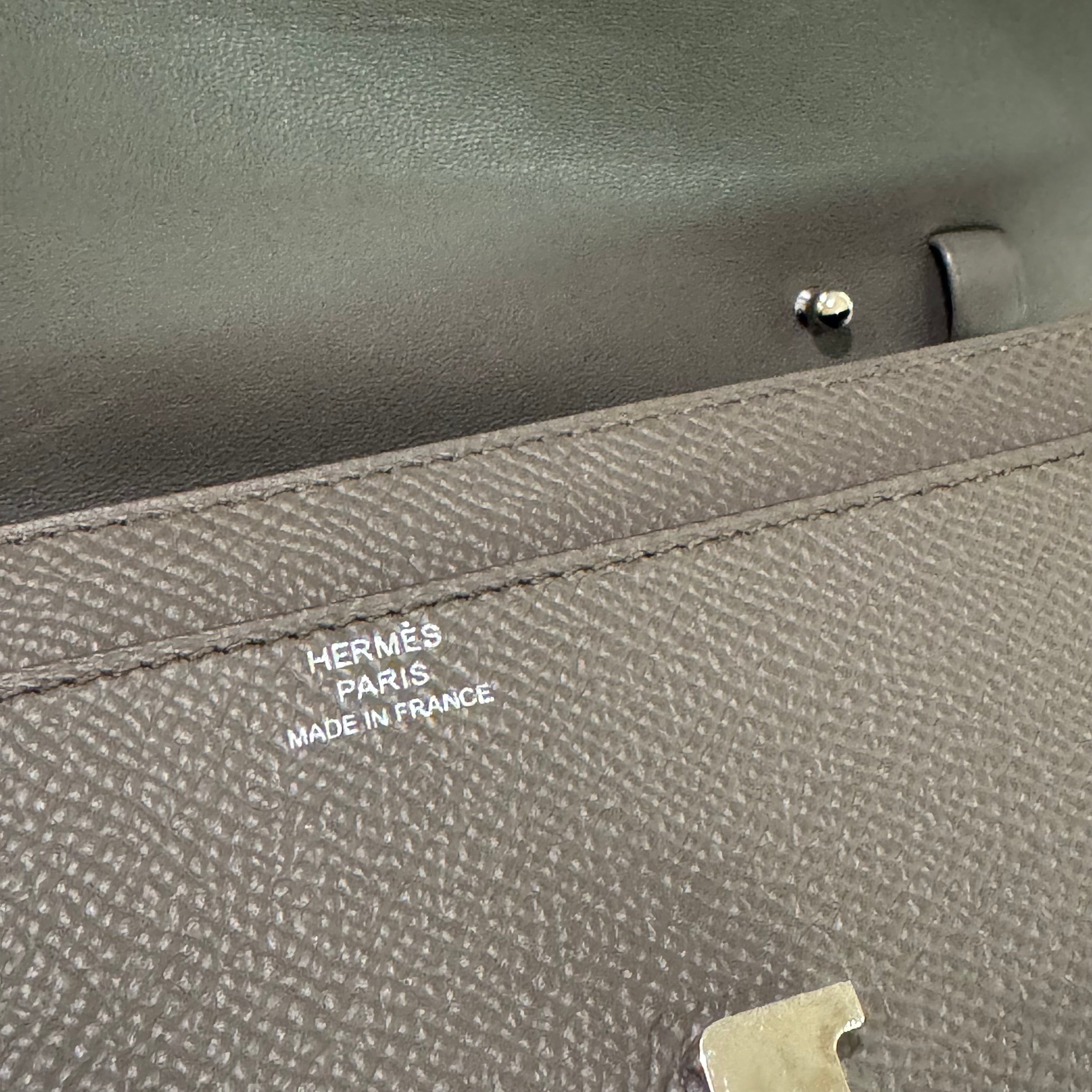HERMES CONSTANCE TO GO (CTG) ELEPHANT GREY WITH SILVER HARDWARE Z STAMP