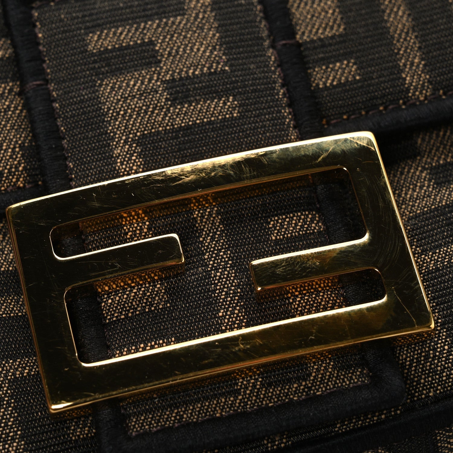 Fabric Jacquard FF 1974 Medium Baguette Tobacco Moro Black