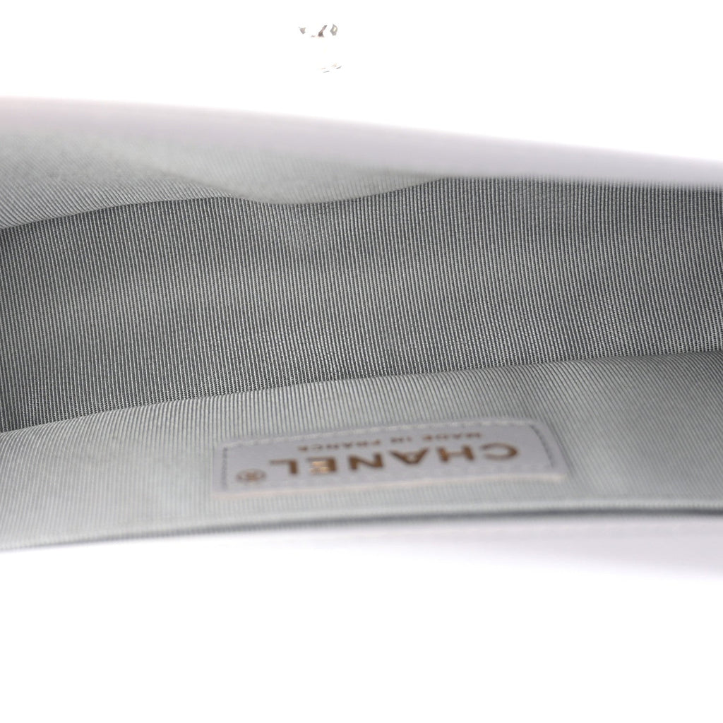 Calfskin Quilted Small Boy Flap Grey