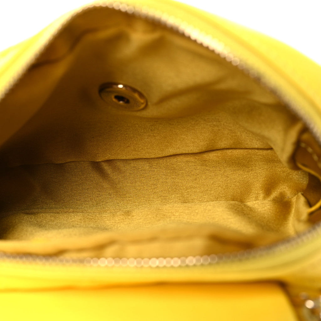 Lambskin Quilted New Mini Flap Yellow