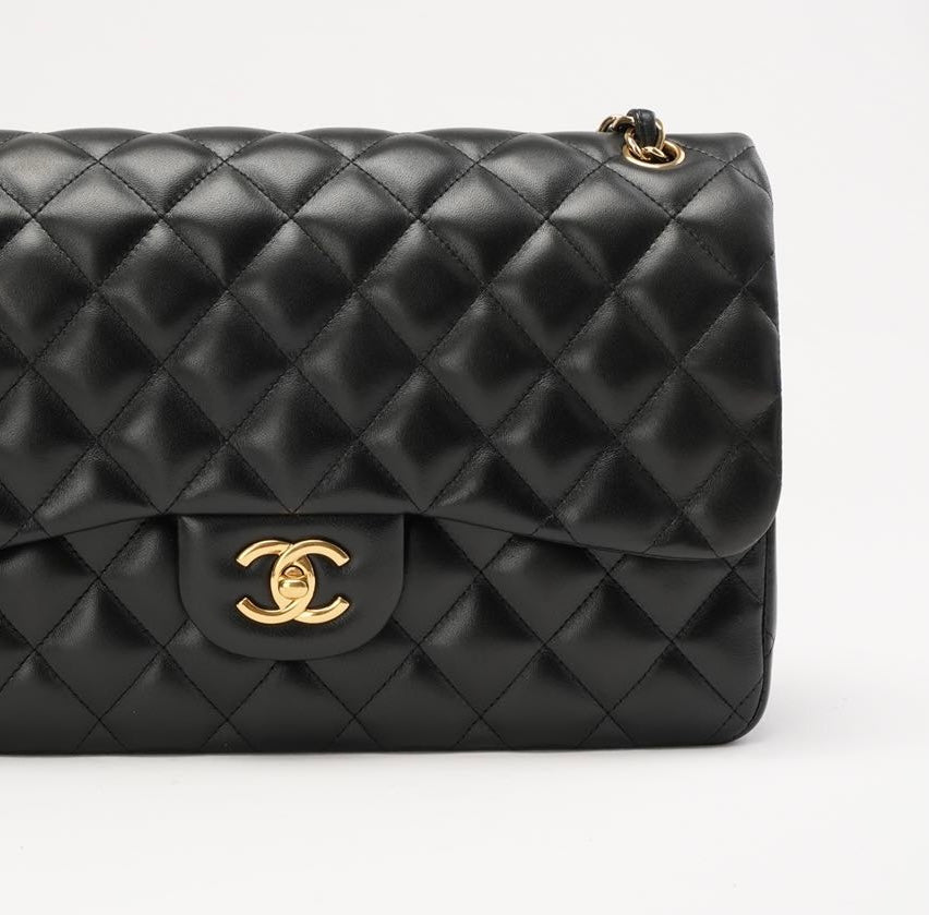 Chanel Classic Jumbo Double Flap Lamb Black 2014