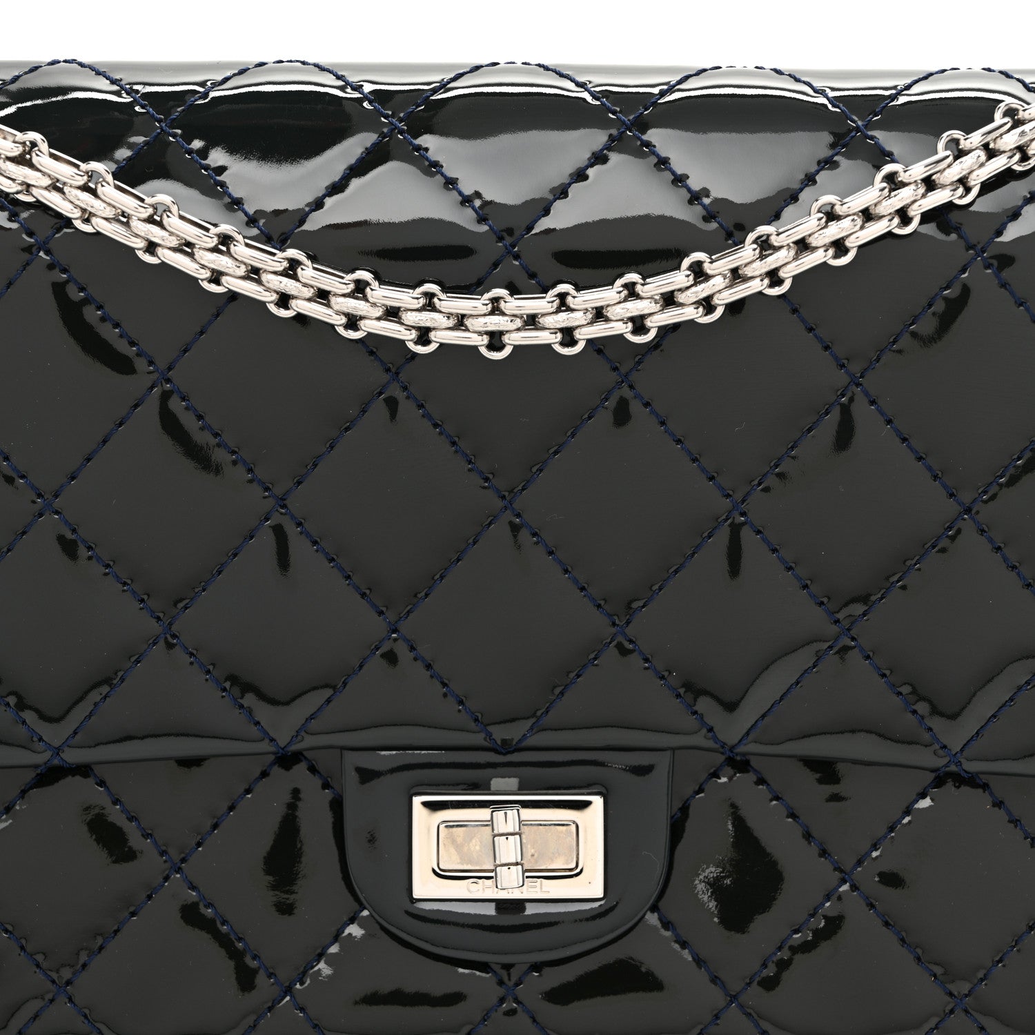 Patent Quilted 2.55 Reissue 226 Flap Blue