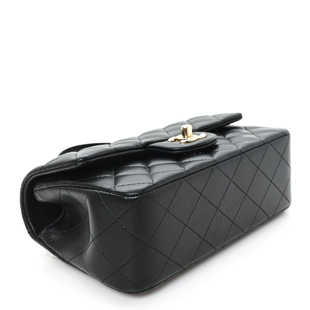 Caviar Quilted Mini Top Handle Rectangular Flap Black