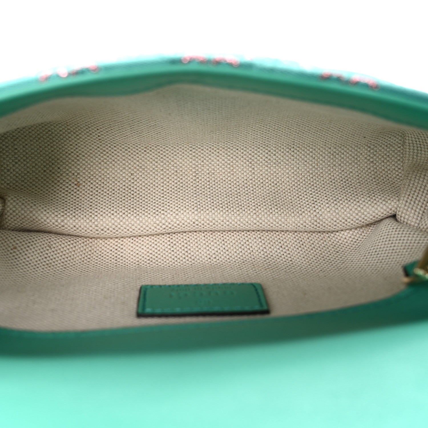 Canvas Lame GG Monogram Super Mini GG Marmont Shoulder Bag Turquoise Multicolor